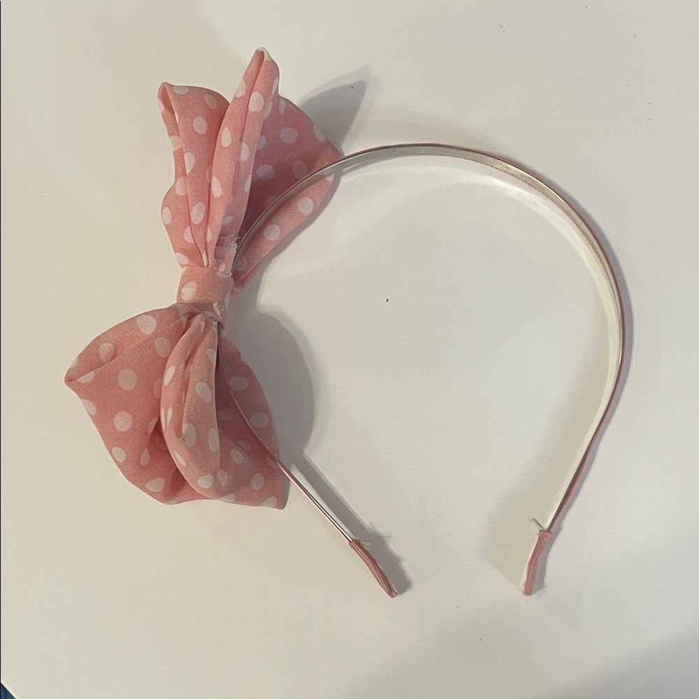 Pink Polka Dot Headband